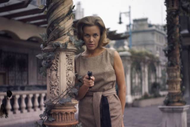 Honor Blackman pictured in character as Cathy Gale in The Avengers in 1964.
Photo: Popperfoto/Getty Images