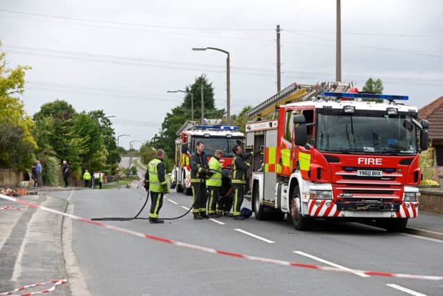 Emergency Services pictured attending the incident in Branton. Picture: Marie Caley NDFP Branton Incident MC 5