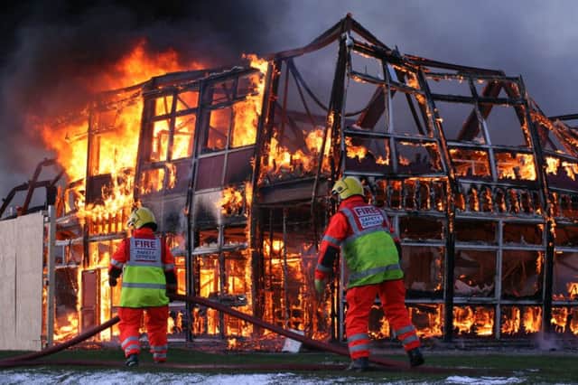 Fire at Edlington School in 2009.