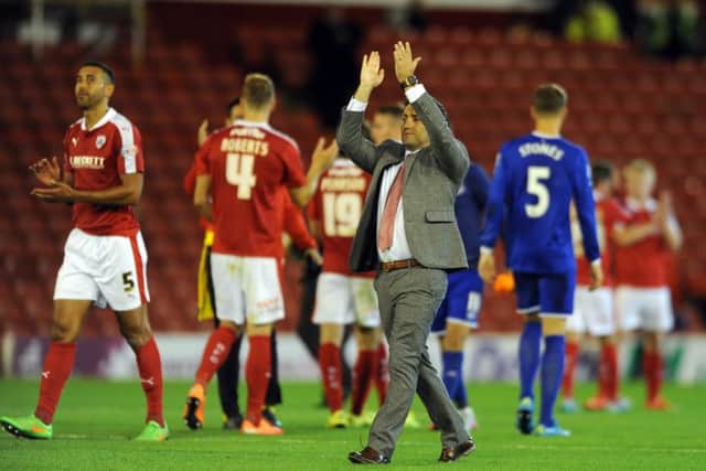 Lee Johnson acknowledges the fans after losing 5-3 after extra time. PIC: Tony Johnson