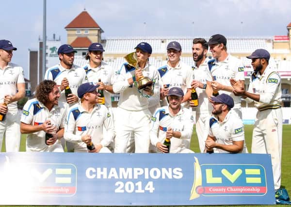 Yorkshire celebrate winning last year's County Championship Division One title. There are proposals to reduce the number of games from 16 to 14.