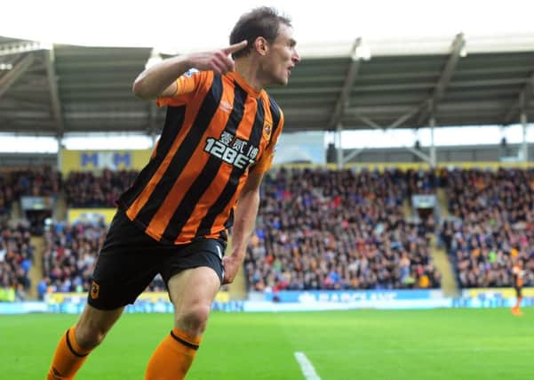 Hull City were last night close to completing a deal  to sell Nikica Jelavic to West Ham for a fee around £2.5m to £3m having paid £7m for him (Picture: Bruce Rrollinson).