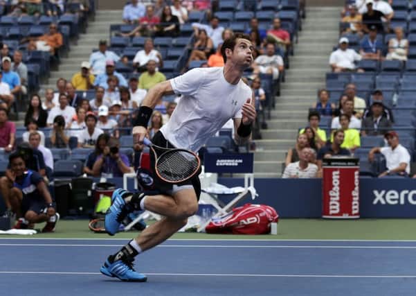 Andy Murray puts in the hard yards during his win over Adrian Mannarino.