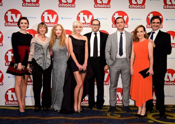 The cast of Call the Midwife, Charlotte Ritchie, Jenny Agutter, Victoria Yeates, Helen George, Ben Caplan, Jack Ashton, Laura Main and Stephen McGann attending the 2015 TV Choice Awards