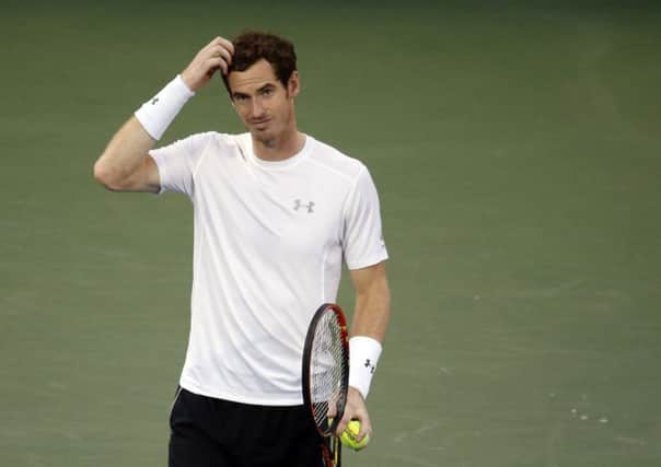 Andy Murray on his way to defeat against Kevin Anderson in NEw York. Picture: AP.