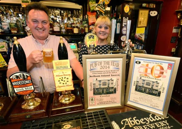 One of the best pubs in the UK - Kelham Island Tavern landlord Trevor Wraith and barperson Naomi Ayers.