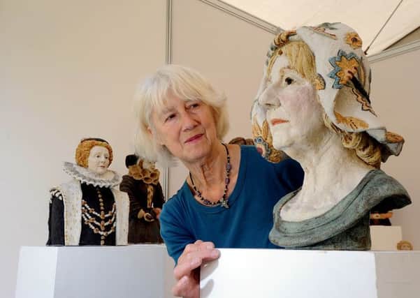 Karin Hessenberg, from Sheffield, with her work in the  Ceramic Art York exhibition. Picture: James Hardisty