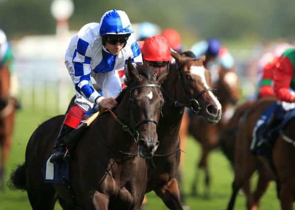 Frankie Dettori wins the EBF Fillies' Nursery Stakes on board Nemoraliaon day two of the Ladbrokes St Leger Festival. Picture: Mike Egerton/PA Wire