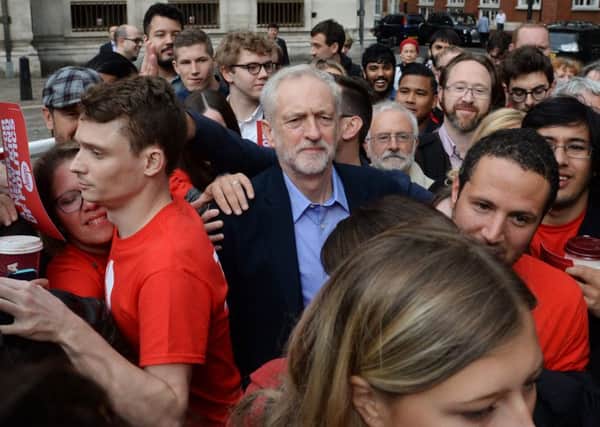 Labour leadership contender Jeremy Corbyn arrives at the QEII Centre in London for a special conference to announce the result of the party's leadership contest. Photo: PA Wire