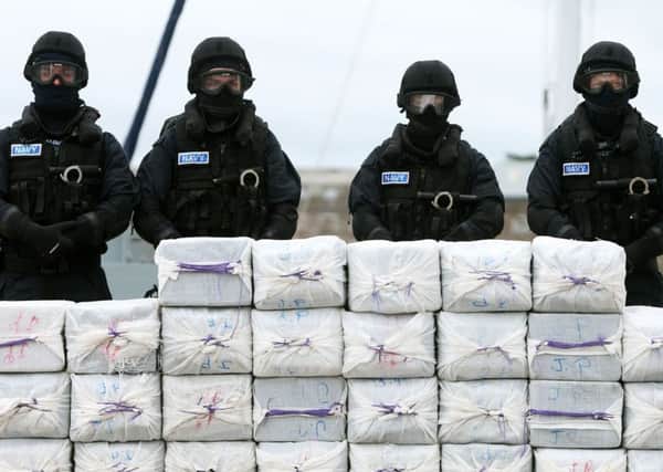 The drugs haul after it was intercepted. Picture by Brian Lawless/ PA Wire.