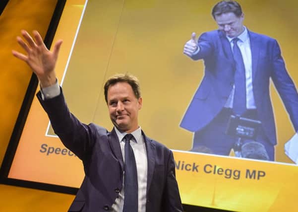 Former leader of the Liberal Democrats Nick Clegg speaks at the Liberal Democrats annual conference at the Bournemouth International Centre. PRESS ASSOCIATION Photo.