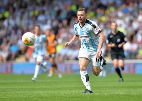 on a mission: Emerging striker Harry Bunn aims to help Huddersfield shine in front of the cameras against Nottingham Forest tonight. Picture: Anna Gowthorpe.