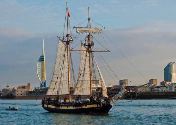 A replica of HMS Pickle set sail from Gosport this morning en route to Dover and eventually her new home on the Humber (Crown Copyright)