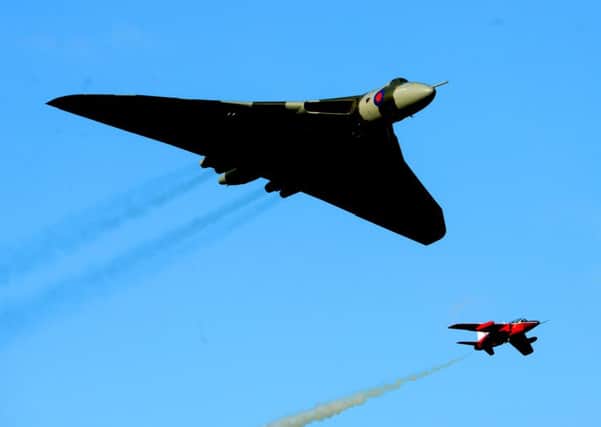 The Vulcan and a Gnat at the airshow in Yorkshire