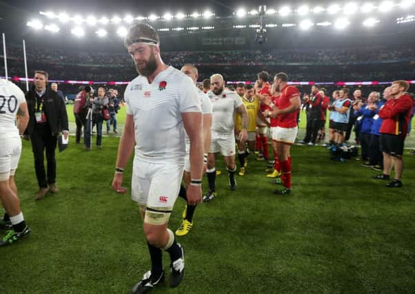 England's Geoff Parling leaves the field dejected after losing to Wales at Twickenham on Saturday night.