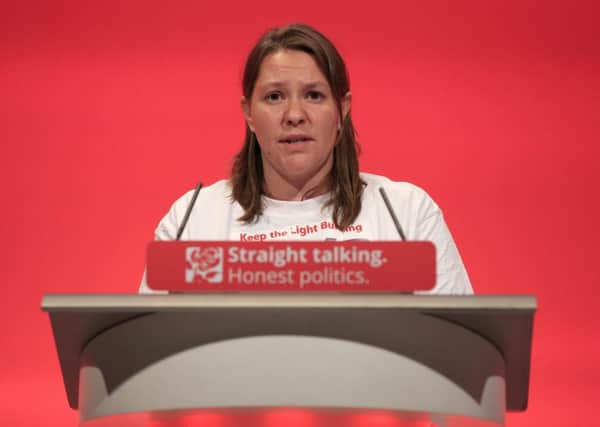 Anna Turley, MP for Redcar makes her speech during the second day of the Labour Party conference