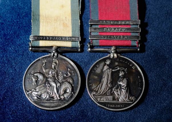 The medals Captain Patrick Campbell was awarded for his military service during Britain's tussles with Napoleon fetched more than double their estimate price at auction. Picture: James Hardisty (JH1010/47c)