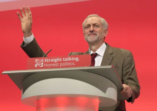 Jeremy Corbyn making his keynote speech during the third day of the Labour Party conference