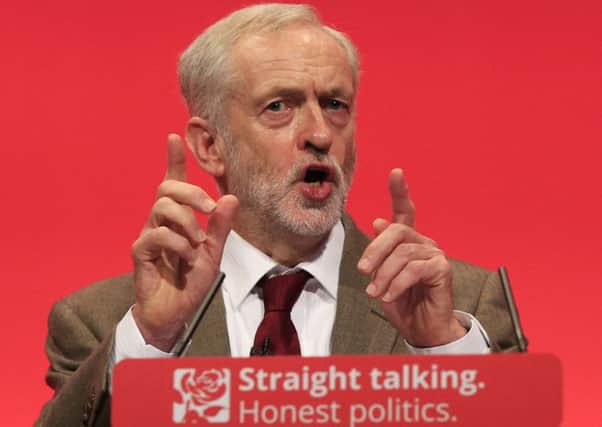 Jeremy Corbyn delivers his speech at the Labour party conference in Brighton.
