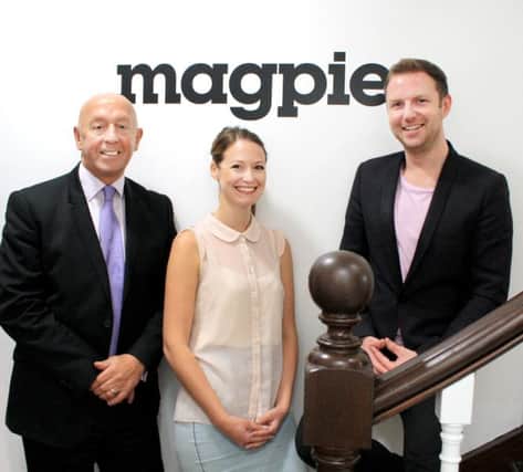 (L-R): Magpie non-executive director Gary Lumby MBE and Magpie directors Becky Edlin and Ged Savva.