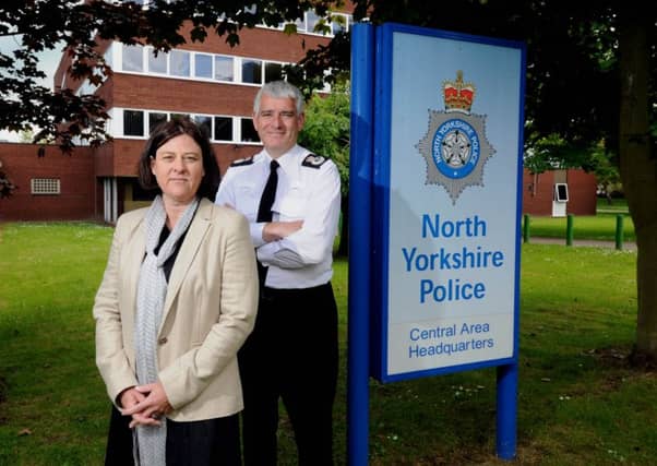 Chief Constable of North Yorkshire Dave Jones with Police and Crime Commissioner Julia Mulligan. Picture by Simon Hulme