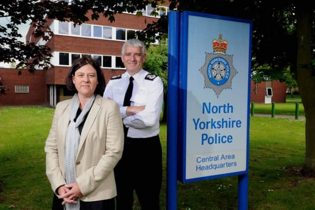 Chief Constable of North Yorkshire Dave Jones with Police and Crime Commissioner Julia Mulligan. Picture by Simon Hulme