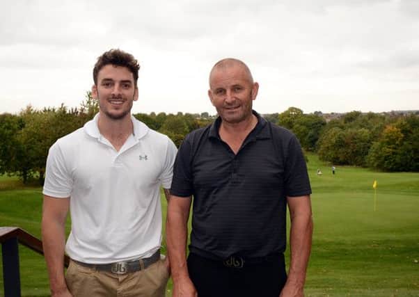Horsforth GC's father and son David and Craig Vine after their Morocco Matchplay victory at Oulton Hall (Picture: Chris Stratford).