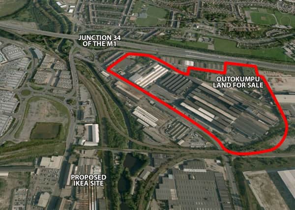 The 50-acre Outokumpu site is adjacent to Junction 34 and close to Meadowhall. Image courtesy of Google.