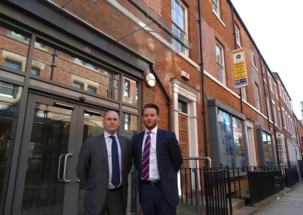 L-R:Matthew Tootell, director and head of office agency at Bilfinger GVA and Steven Jones, associate director and head of agency at Eddisons outside 17-19 York Place