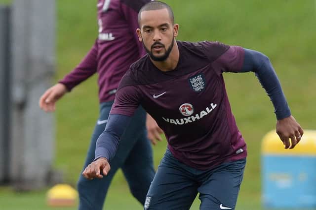 England's Theo Walcott, during a training session at St George's Park, yesterday.