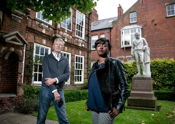 Shamere MacKenzie and Professor Kevin Bales outside Wilberforce House.
Picture: Kevin Ladden