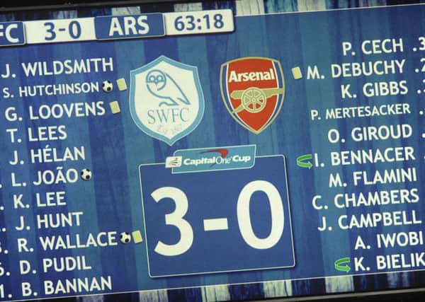3-0 to Sheffield Wednesday against Arsenal