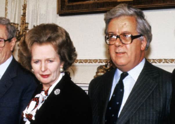 Prime Minister Margaret Thatcher with Sir Geoffrey Howe, who, despite his achievements as a transformative Chancellor, will be best remembered for his dramatic resignation.