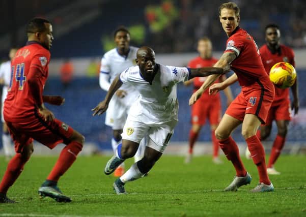 United's Souleymane Doukara turns Rovers Matthew Kilgallon.
 (Picture: Jonathan Gawthorpe)