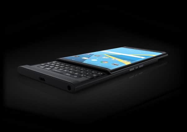 The Blackberry Priv phone sports a pull-out keyboard
