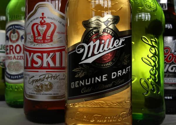 SABMiller beer: Miller, Peroni, Tyskie, Pilsner Urquell, Grolsch and Coors Light. Photo credit: David Jones/PA Wire
