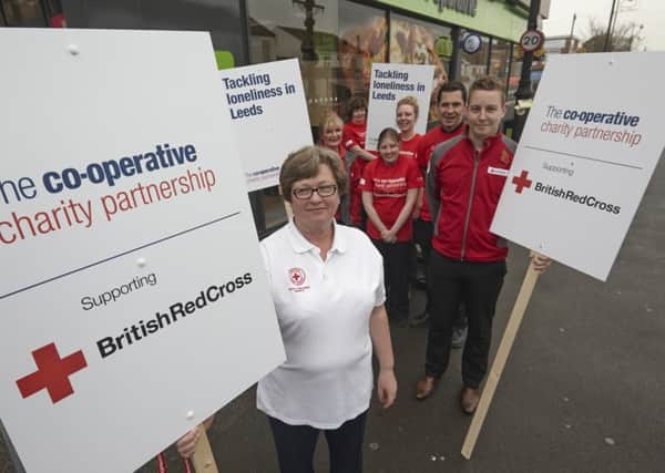 The Co-op  store in Garforth, Leeds, launches its new two year campaign to help tackle loneliness in partnership with British Red Cross.

Pictured are British Red Cross volunteer Linda Lyth, support worker Jan Hudson, Angela Romans from the Co-operative funeral care, Garforth Co-op's Natasha Firth, Katie Appleby, Richard Foster and Tom Featherstone, British Red Cross service co-ordinator.