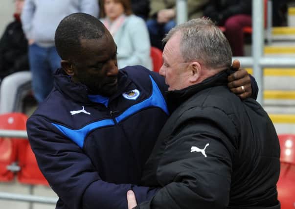 Chris Powell and Steve Evans. Picture: Bruce Rollinson