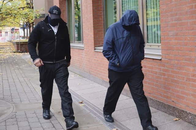 Majid Bostan, 37, (left) of Ledsham Road, Broom, Rotherham, outside Sheffield Crown Court, where he denied one charge of indecent assault and Sajid Bostan, 38, of Broom Avenue, Broom, Rotherham, who denied four rapes, two counts of aiding and abetting rape and one indecent assault.