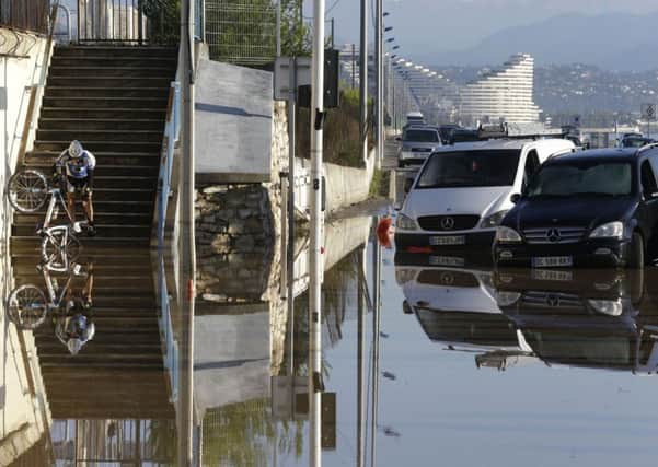 Floods in Biot, near Cannes in the South of France