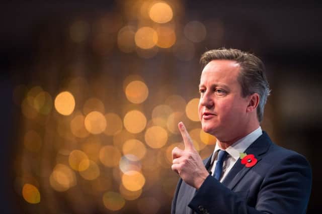 David Cameron addresses the annual conference of the CBI