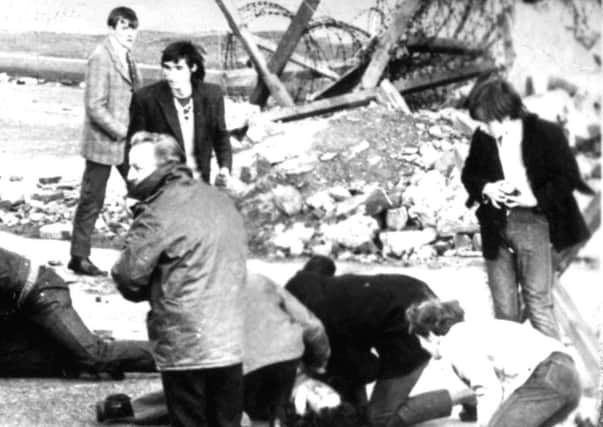 The scene during a protest in Londonderry in 1972 which became known as Bloody Sunday.