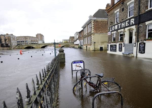 The River Ouse after bursting its banks in York city centre