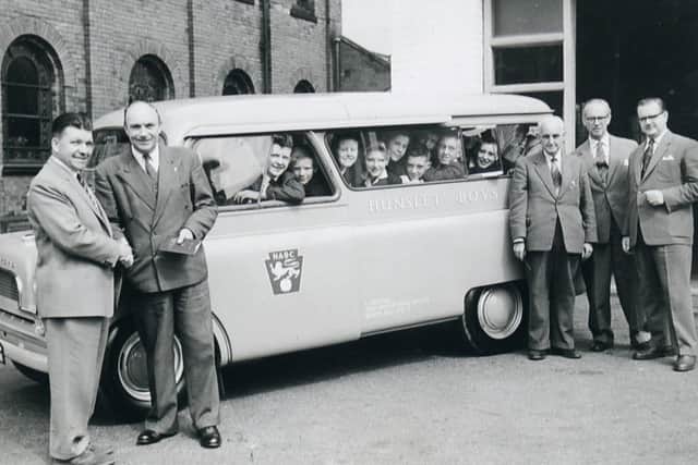An archive photograph of The Hunslet Club's new mini bus.