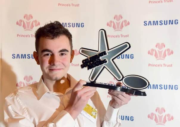 The Prince's Trust and Samsung celebrate success awards at Leeds Grand Theatre. Sheffield College Educational Archiever of the year, Connor Burgess.Picture: Anthony Chappel-Ross