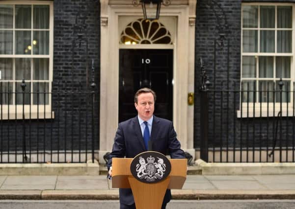 David Cameron speaks to the media outside 10 Downing Street