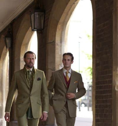 Jackets, £425; trousers, £175; Running Hare pattern ties, £65; shirts, £65; hunting pattern scarf, £155; waistcoat, £150,