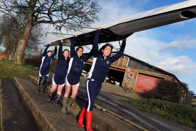 Frances Davies, Helen Butters, Niki Doeg, and Janette Benaddi at the St Peters School Boat House.