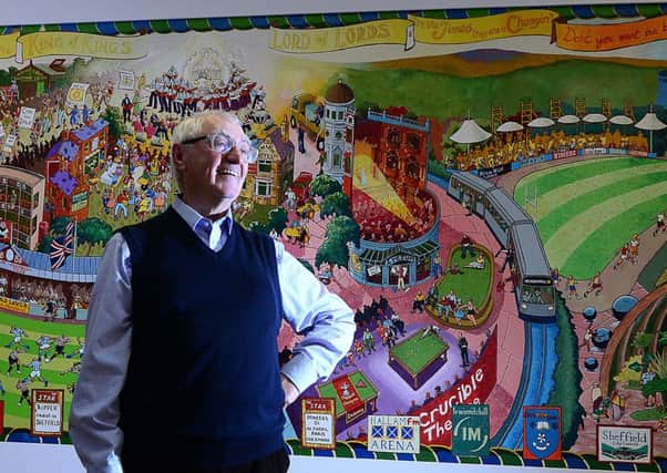 Joe Scarborough's painting Sheffield Through The Ages in on show at Weston Park Museum