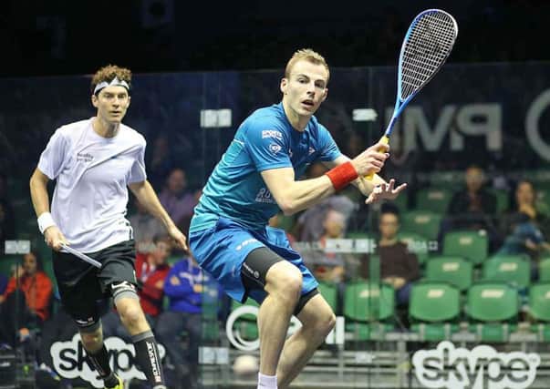 Sheffield's Nick Matthew, on his way to victory over Australia's Cameron Pilley. Picture: Kindly supplied by squashpics.com